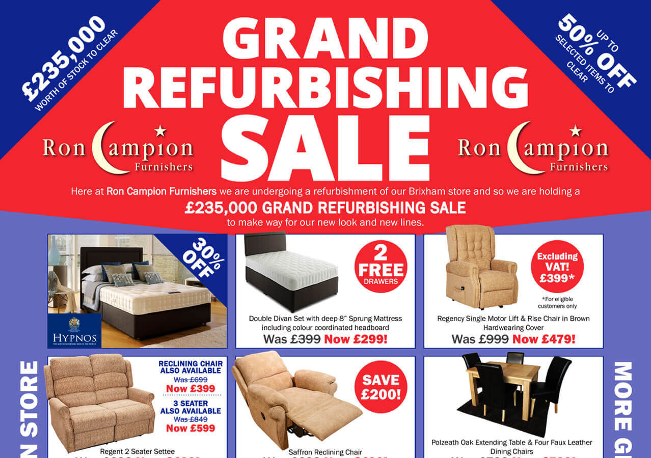 Ron Campion Furnishers A3 Flyer